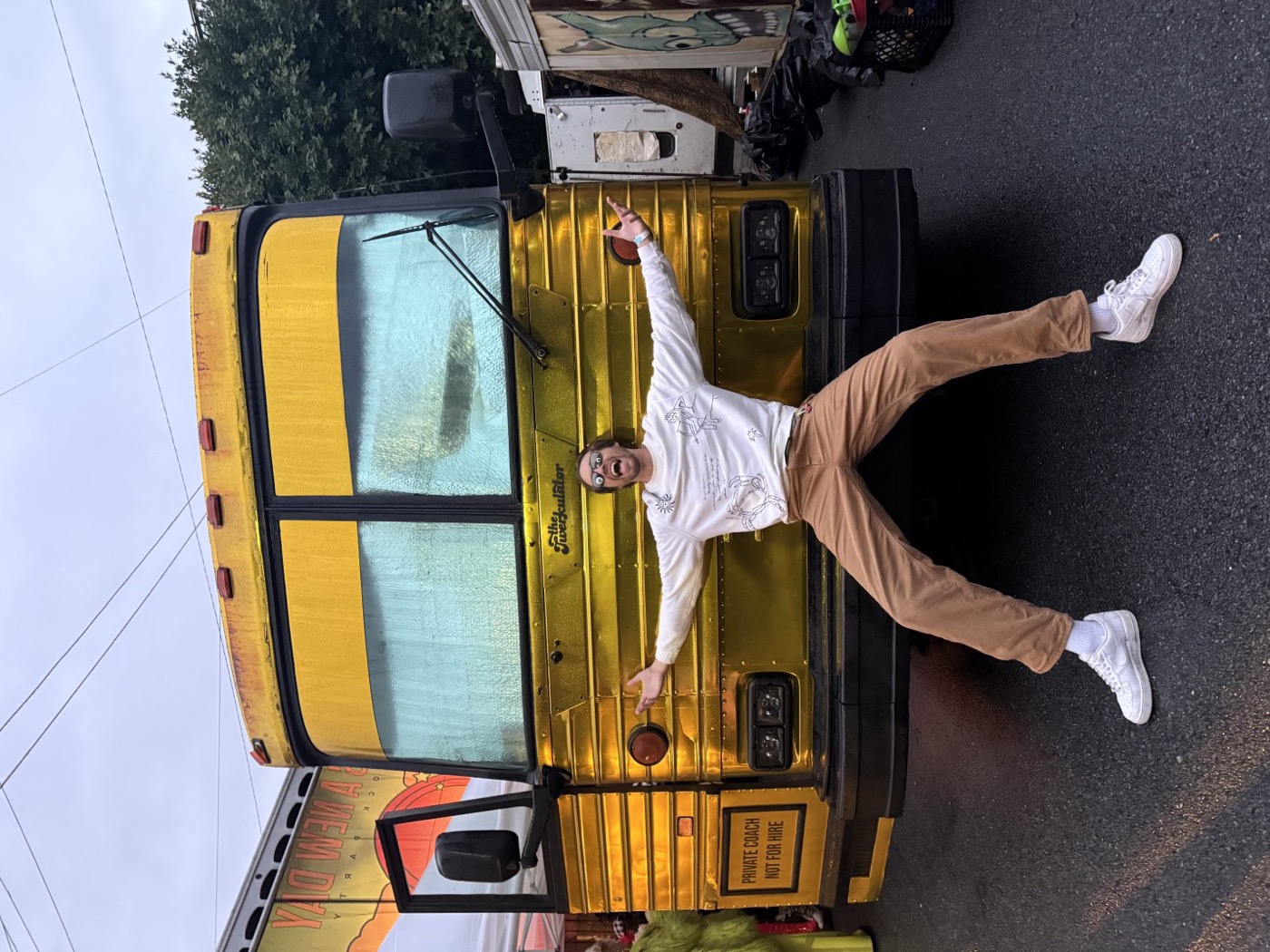 KY on the gold bus